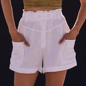Free People White Go Explore Shorts